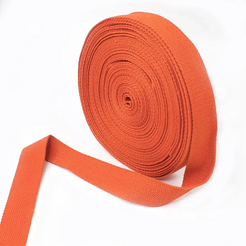 8/200Meters 20-50mm 1.3mm Thick Cotton Canvas Webbing Tape Bag Straps Backpacks Ribbons Dog Collars Clothes DIY Sewing Accessories