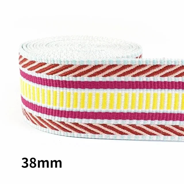 3/100Meters 38/50mm Polyester Jacquard Webbing Tapes Thick Ribbon Bag Strap Belt for DIY Clothes Bias Binding Sewing Accessories