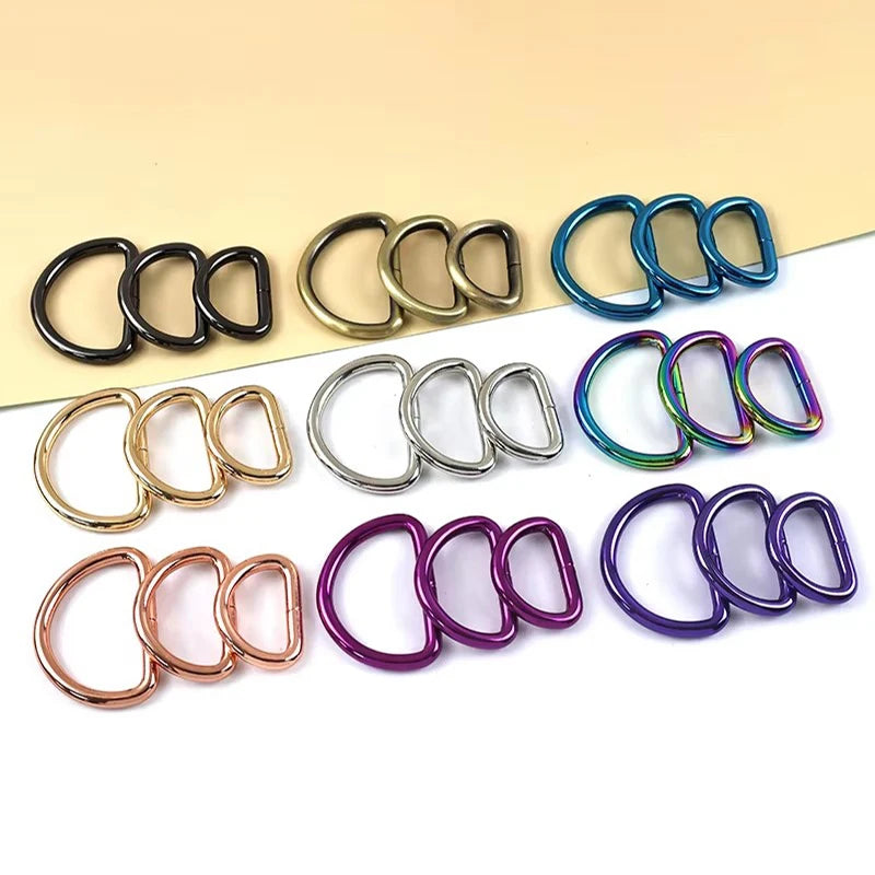 15/500Pcs 20/25/32/38mm Metal D Ring Buckles Bags Strap Adjust Clasp Belt Buckle Dog Collar Leash Hook DIY Craft Accessories