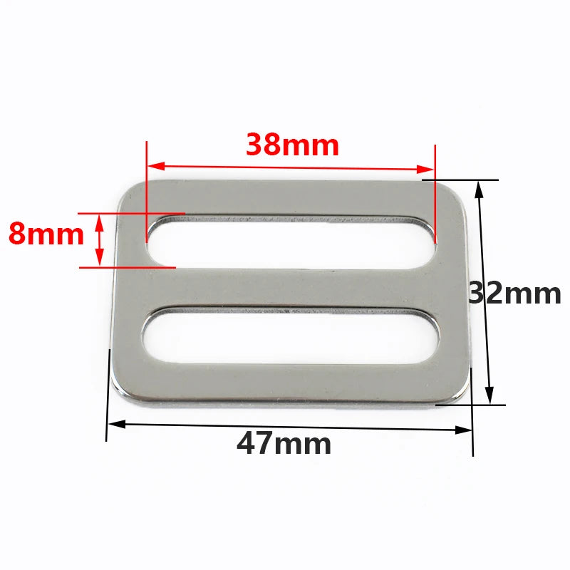20/700Pcs Stainless Steel Adjust Buckle 20-50mm Webbing Strap Slider Tri-Glide Carabiner Clip Pet Collar Belt Ring Clasp Fastener