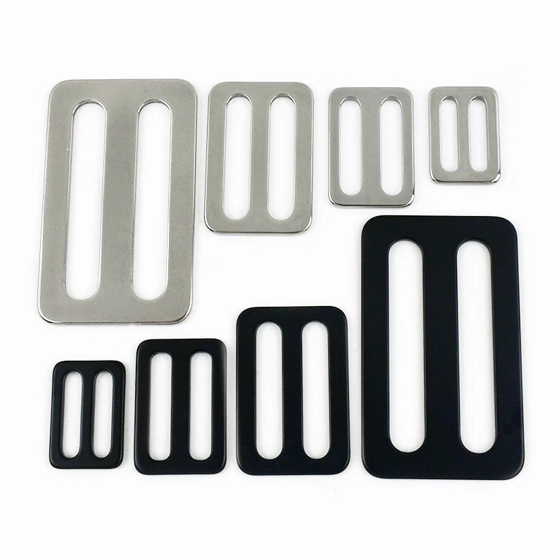 25/800Pcs 20-50mm Stainless Steel Bag Strap Buckles Tri-Glide O Ring Adjustment Buckle Full Slider Square Rings Belt Clip Clasp