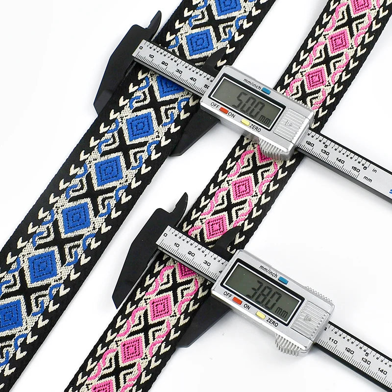 3/100Meters Meetee 38/50mm Jacquard Webbing Tape Bag Ribbon Strap Garment Sewing Decoration Ribbons Tapes Home Textile Accessory