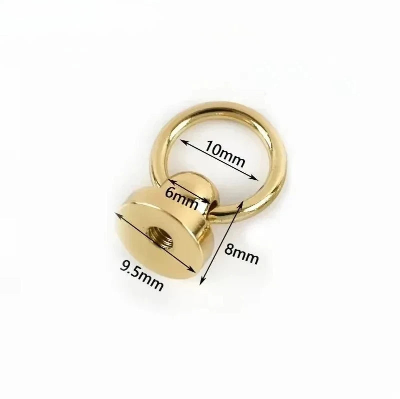 15/500Pcs 10mm Metal Side Clip Buckle Handbag Strap Screw Rivet Hook Phone Shell Stud O Ring Clasp DIY Bags Making Accessories
