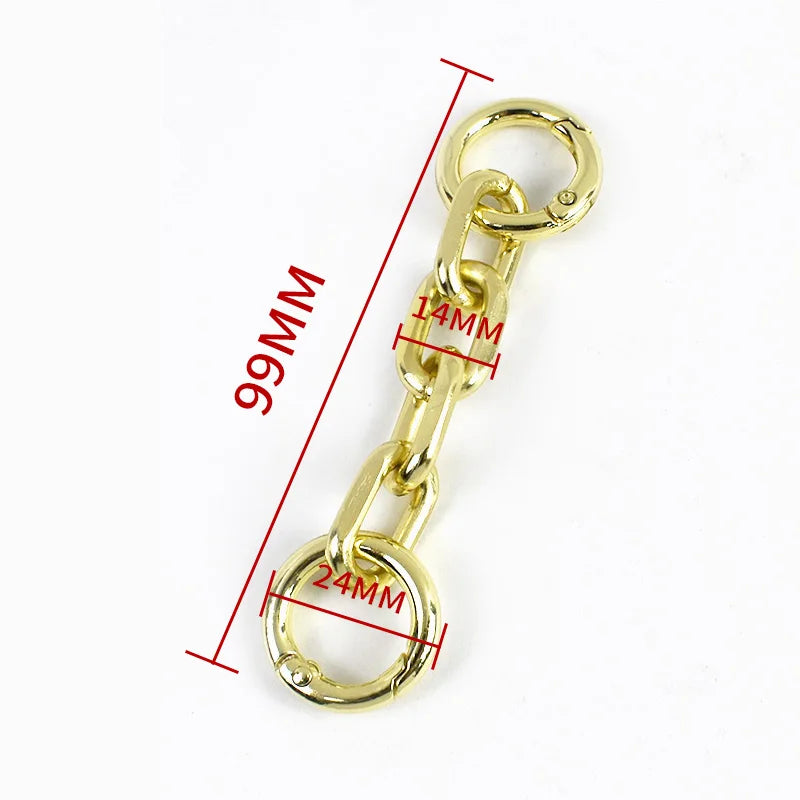 5/160Pcs Shoulder Strap Extended Chain 99/108mm Spring O Ring Buckle Metal Chains Bag Handle Connector Hook Accessories