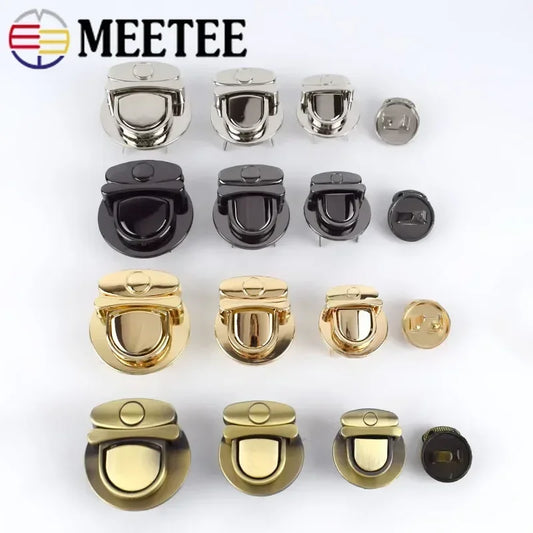 8/200Pcs Metal Round Clasp Turn Twist Lock Buckle for Bag DIY Handbag Clasps Purse Hardware Closure Locks Luggage Accessories