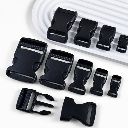30/1000Pcs 10-38mm Black Plastic Buckles Bag Strap Side Release Buckle Dog Leash Adjust Belt Snap Button Webbing Clip Hook Fitting