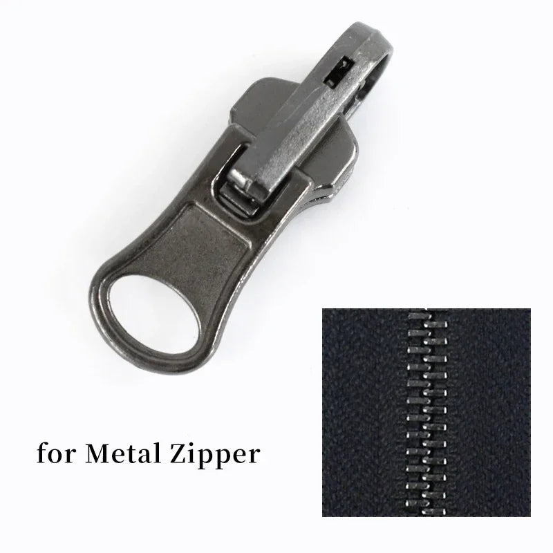 5/10/20Pc 5# Rotating Zipper Head for Resin Metal Nylon Zippers Double-sided Slider Puller Zip Repair Kit DIY Sewing Tailor Tool