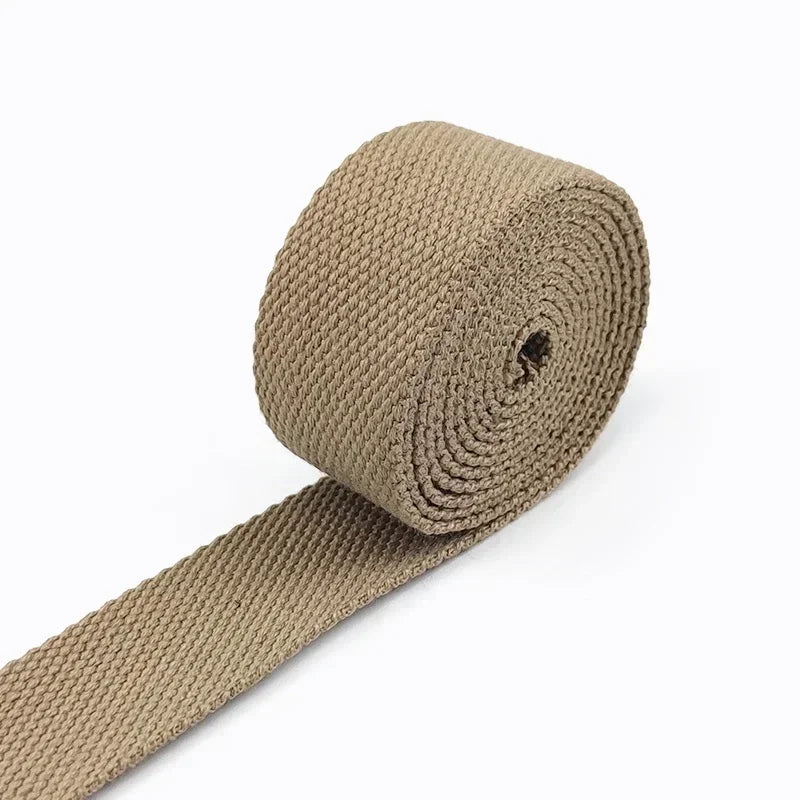 5/150M 20/25/32/38/50mm 2mm Thick Webbing Polyester Cotton Canvas Webbings Ribbon for Backpack Strap Belt Tape Garment Woven Band