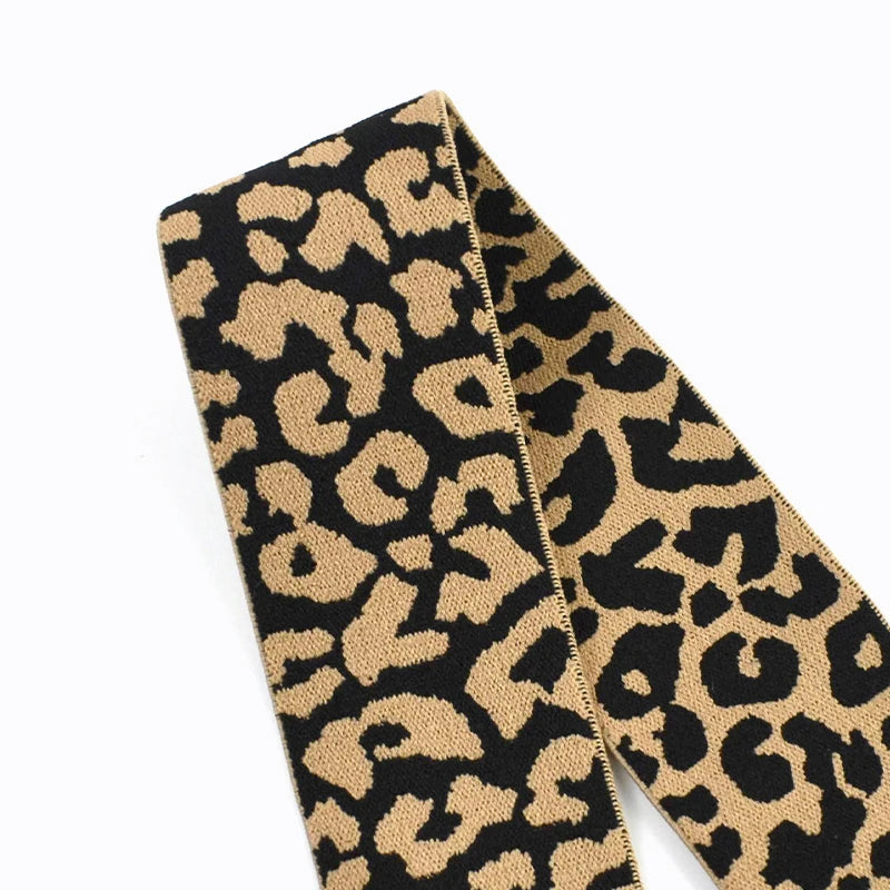 8/150Meters Leopard Print Elastic Bands 40mm Stretch Ribbon Sport Clothing Sewing Rubber Band Yoga Pants Spring Belt Bungee Cord