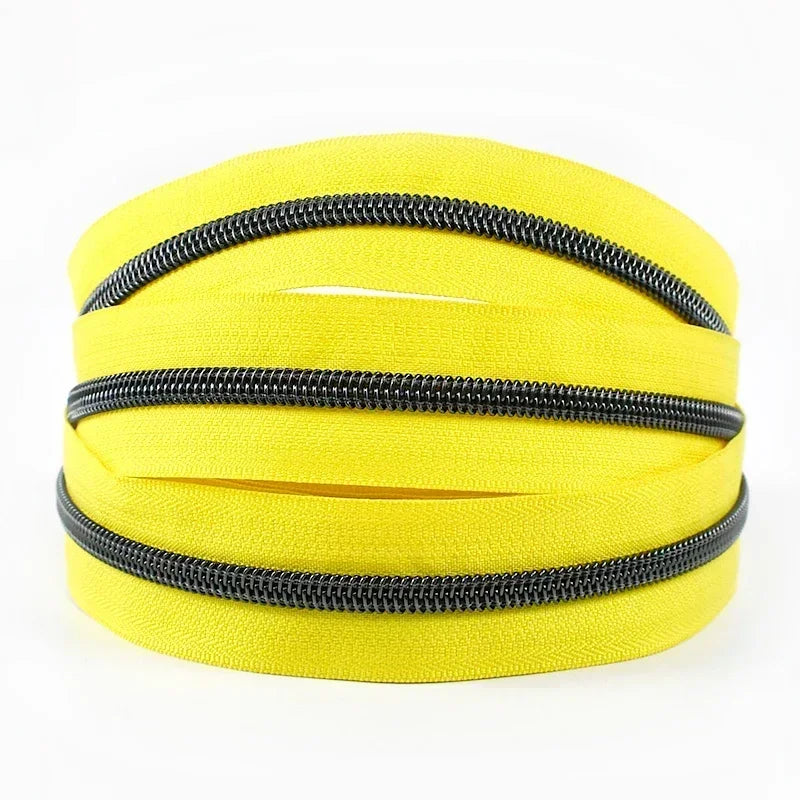8/200Meters 5# Colorful Nylon Zipper Tapes GunBlack Tooth Coil Zip Tailors for Bags Garment Repair Kit DIY Sewing Accessories
