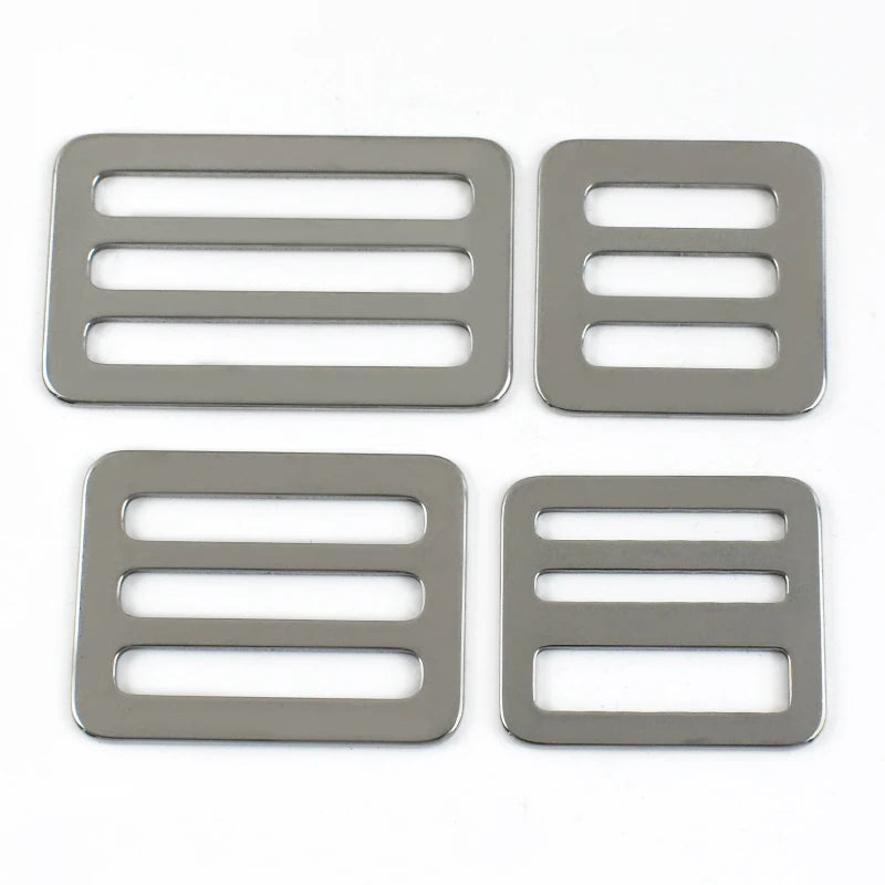 8/300Pcs 26-50mm Tri-Glide Ring Stainless Steel Buckles Webbing Strap Adjuster Clasp Hiking Bag Safety Belt Carabiner Clip Hook