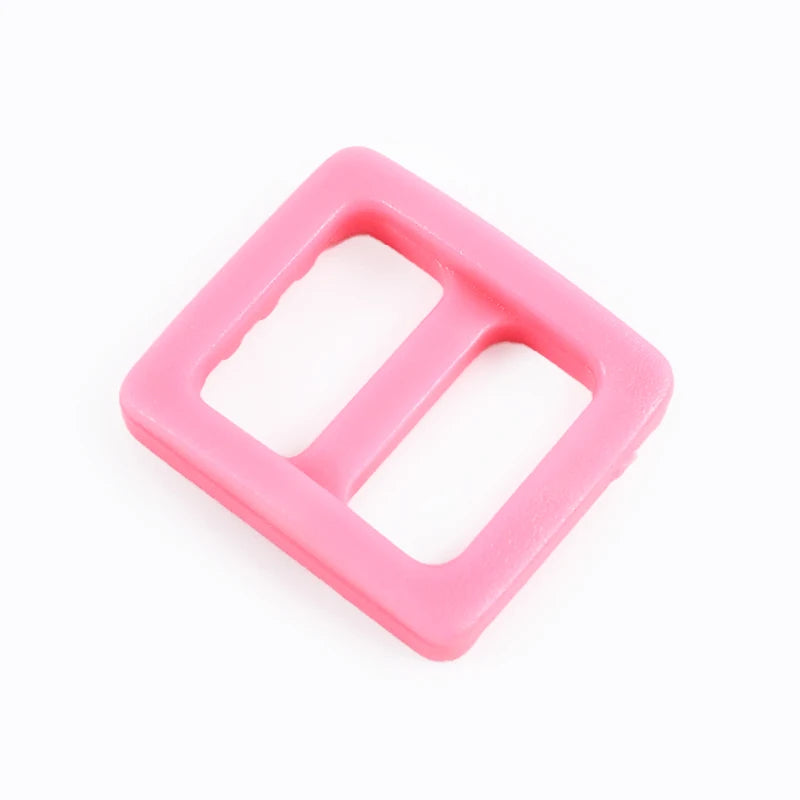 Meetee 100Pcs Colorful 10mm Plastic Slider Tri-Glide Adjustable Buckles Dog Collar Harness Backpack Strap Webbing Bag Parts