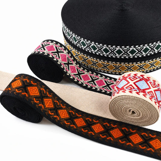 3/100Meters Meetee 38/50mm Jacquard Webbing Tape Bag Ribbon Strap Garment Sewing Decoration Ribbons Tapes Home Textile Accessory