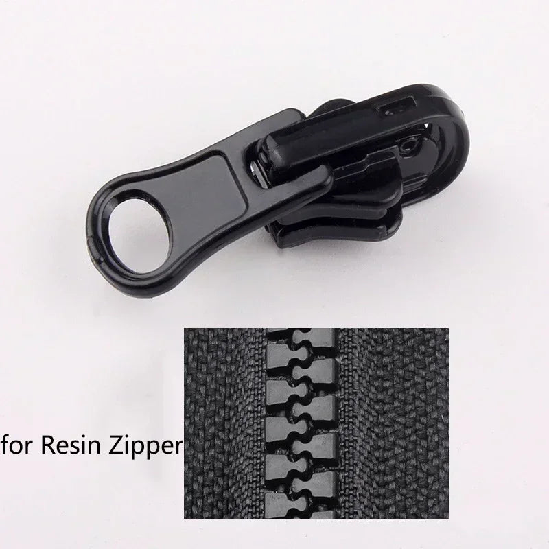 5/10/20Pc 5# Rotating Zipper Head for Resin Metal Nylon Zippers Double-sided Slider Puller Zip Repair Kit DIY Sewing Tailor Tool