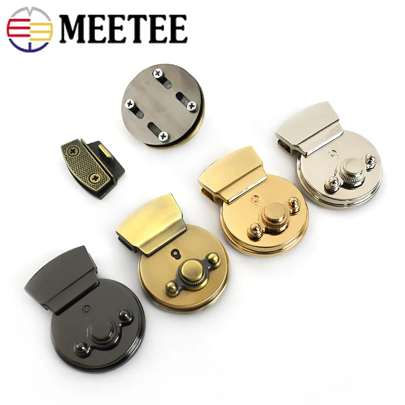 2/70pcs Fashion Metal Turn Locks Replacement Bags Snap Hooks Purse Clasp Closure Lock DIY Crafts Accessories KY2066