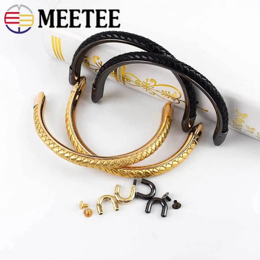 Meetee 2/80Pcs125mm Metal Bag Handles for Luggage Strap Buckle Hooks DIY Bags Handle Belt Hardware Accessories