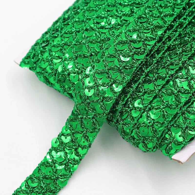 20/100Meters 2cm Sequin Lace Trim Braided Decoration Ribbons Stage Costumes Hat Webbing Trimming DIY Sewing Accessories