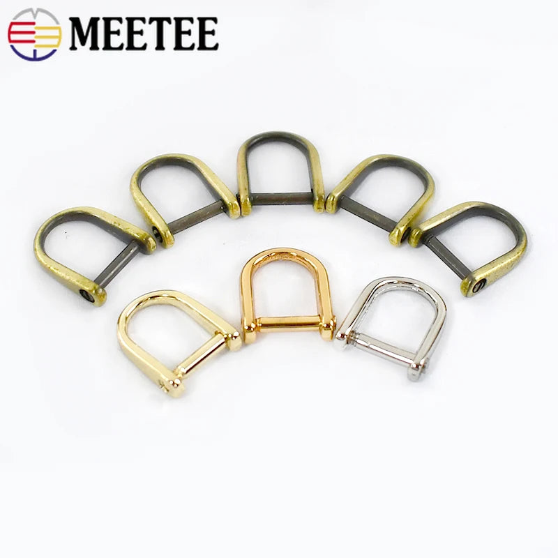 20/600pcs Meetee 8mm O D Ring Buckles Bag Belt Webbing Clothes Hanger Horseshoe Detachable Loop Buckle DIY Hardware Accessories