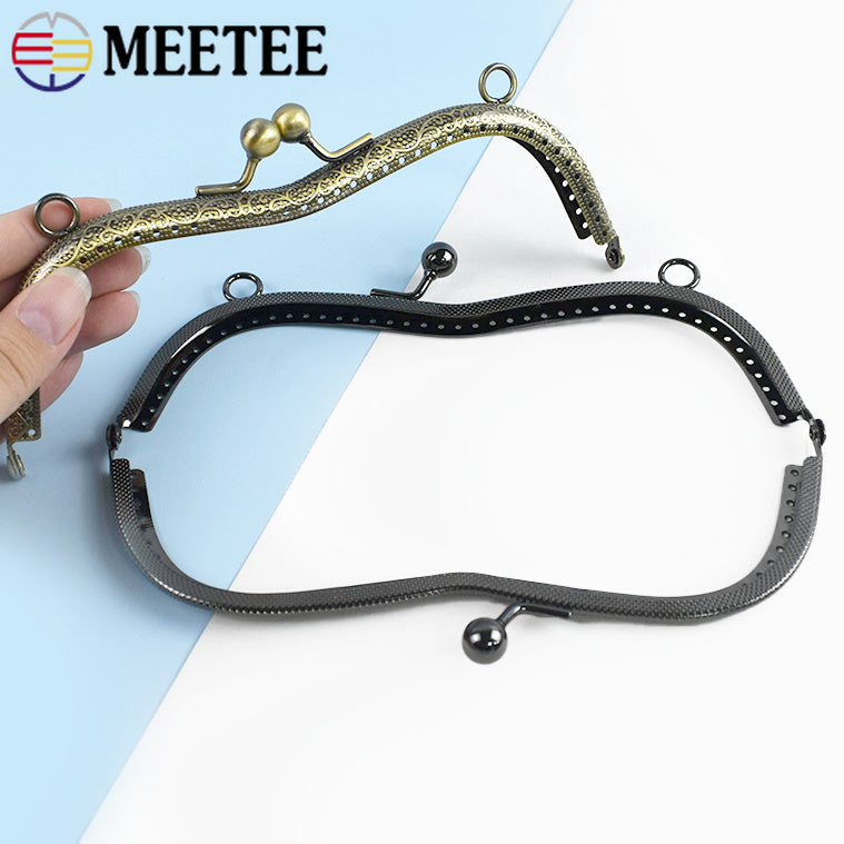 2/10Pcs 19cm Metal Bag Handle Purse Frame Kiss Lock Clasp for Wallet Clourse Handbag Bracket DIY Sewing Hardware Accessories