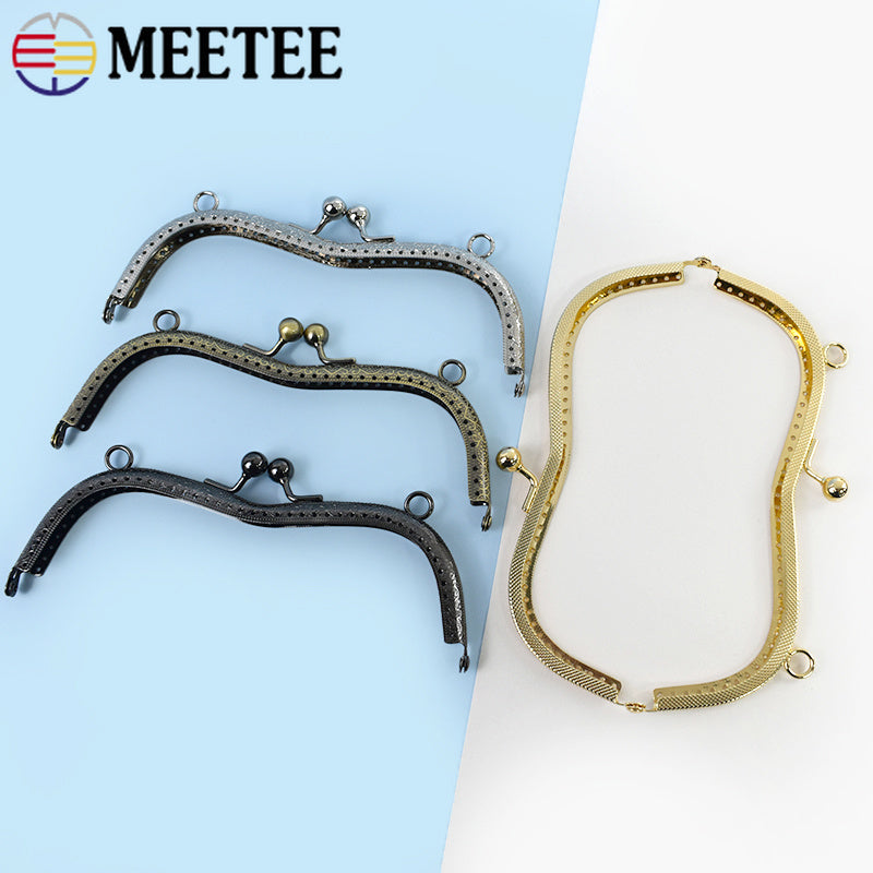 2/10Pcs 19cm Metal Bag Handle Purse Frame Kiss Lock Clasp for Wallet Clourse Handbag Bracket DIY Sewing Hardware Accessories